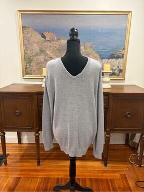 Pendleton Men’s Gray Cashmere and Cotton V-Neck Sweater - Soft Knit